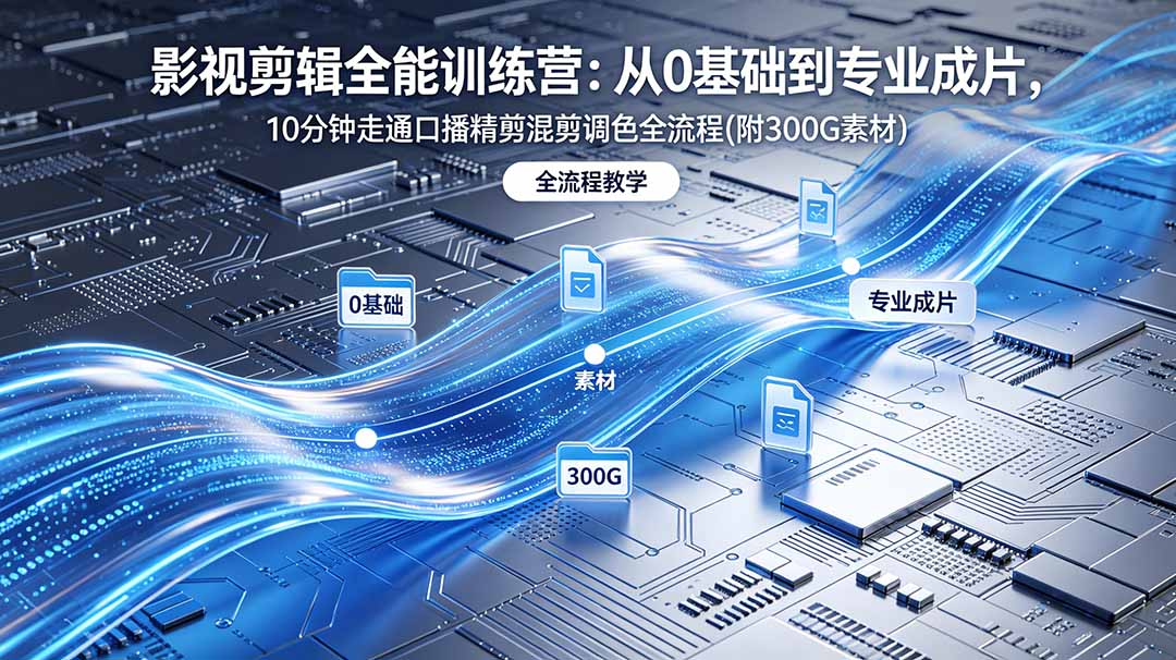 2026影视剪辑全能实战课｜0基础到专业成片，全流程教学，高清带300G素材-hcnxn