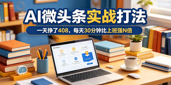 一天挣了408，AI微头条实战打法，每天30分钟比上班强N倍-hcnxn