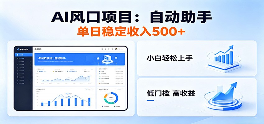 全新AI自动助手项目，低门槛入局，每日稳定收益500以上-hcnxn