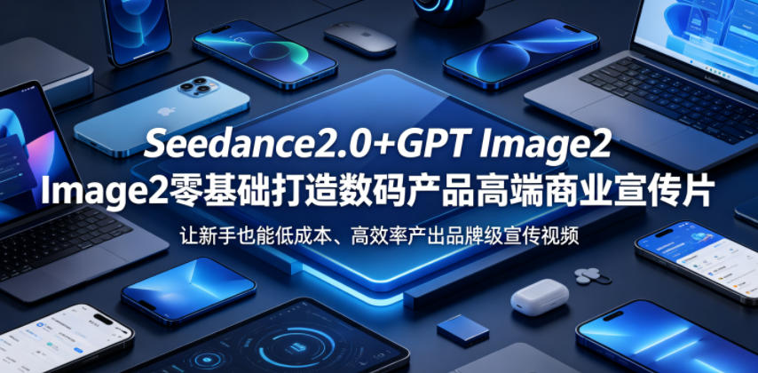 Seedance2.0+GPT Image2零基础打造数码产品高端商业宣传片，让新手也能低成本、高效率产出品牌级宣传视频-hcnxn