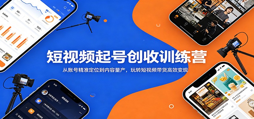 短视频起号创收训练营：从账号精准定位到内容量产，玩转短视频带货高效变现-hcnxn