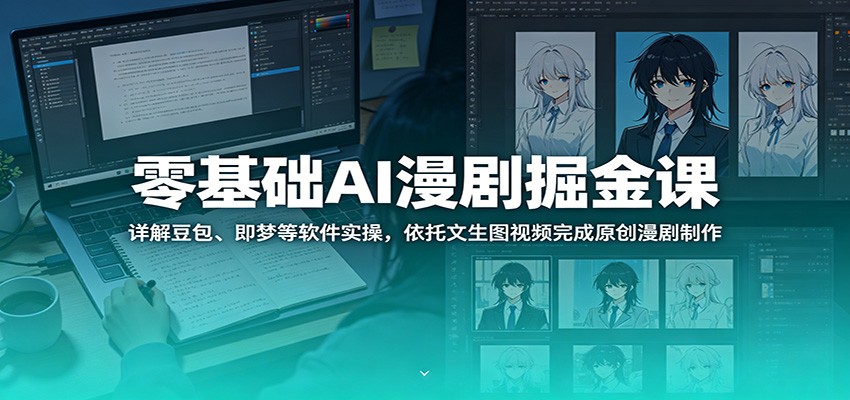 零基础AI漫剧掘金课：详解豆包、即梦等软件实操，依托文生图视频完成原创漫剧制作-hcnxn