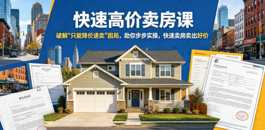 快速高价卖房课，破解“只能降价速卖”困局，助你步步实操，快速卖房卖出好价(更新2026)-hcnxn