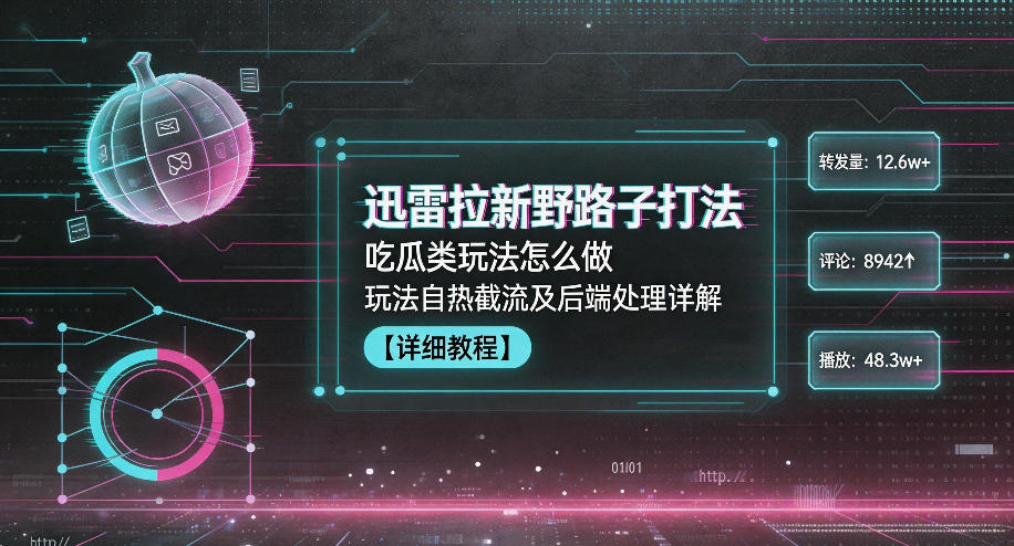 迅雷拉新野路子打法，吃瓜类玩法怎么做，玩法自热截流及后端处理详解-hcnxn