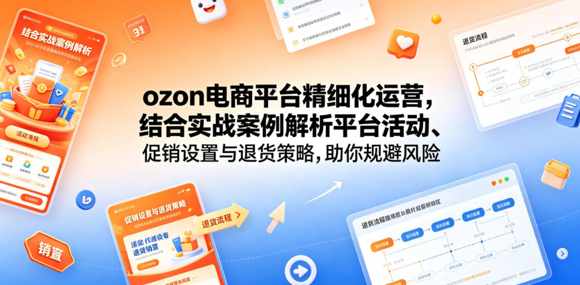 ozon电商平台精细化运营，结合实战案例解析平台活动、促销设置与退货策略，助你规避风险、提升销量-hcnxn