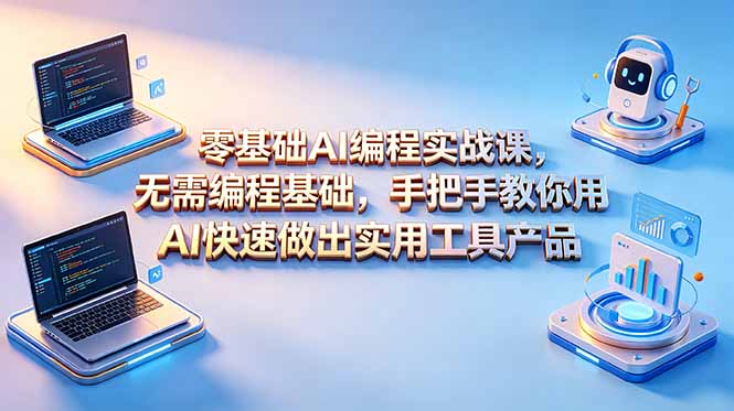 零基础AI编程实战课-更新，无需编程基础，手把手教你用AI快速做出实用工具产品-hcnxn