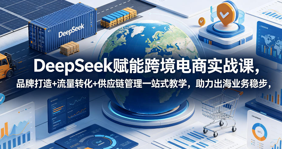 DeepSeek赋能跨境电商实战课，品牌打造+流量转化+供应链管理一站式教学，助力出海业务稳步发展-hcnxn