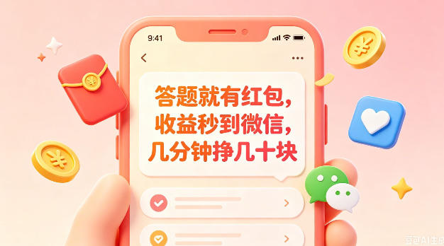 答题就有红包，收益秒到微信，几分钟挣几十块，学生党上班族宝妈都可以玩【揭秘】-hcnxn