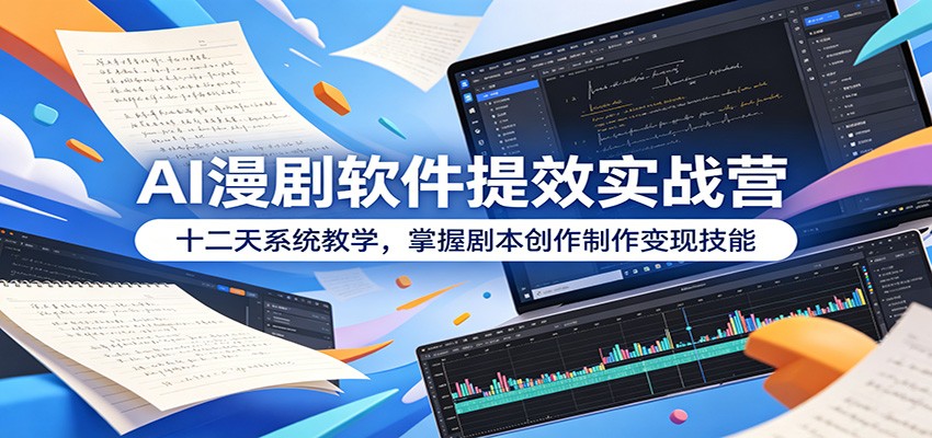 AI漫剧软件提效实战营：十二天系统教学，掌握剧本创作制作变现技能-hcnxn
