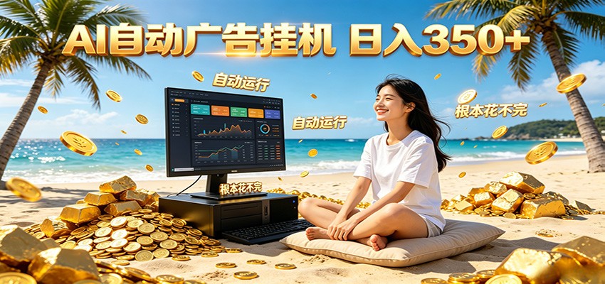 AI自动广告挂机 日入350+ 真正做到躺赚式变现,根本花不完!-hcnxn
