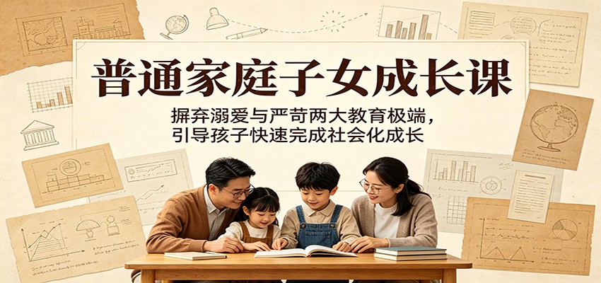 普通家庭子女成长课：摒弃溺爱与严苛两大教育极端，引导孩子快速完成社会化成长-hcnxn