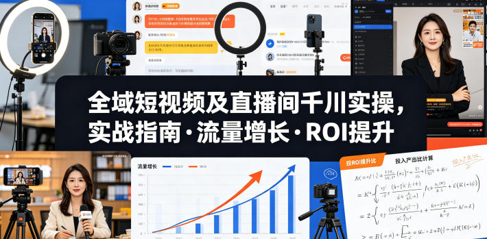 全域短视频及直播间千川实操，实战指南·流量增长·ROI提升(更新)-hcnxn