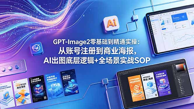 GPT-Image2零基础到精通实操：从账号注册到商业海报，AI出图底层逻辑+全场景实战SOP-hcnxn