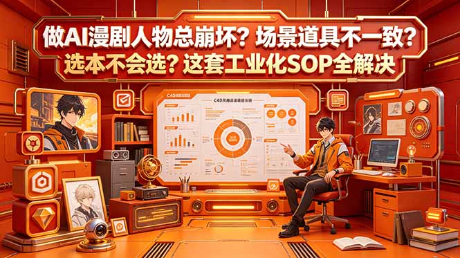 做AI漫剧人物总崩坏？场景道具不一致？选本不会选？这套工业化SOP全解决 (更新-hcnxn