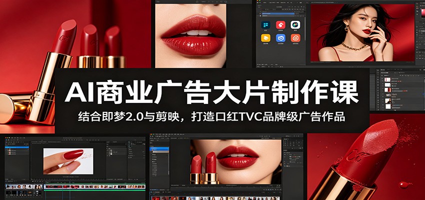 AI商业广告大片制作课：结合即梦2.0与剪映，打造口红TVC品牌级广告作品-hcnxn