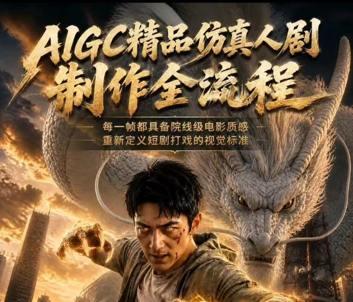 AIGC精品仿真人剧豢龙人全流程制作解析2026，国风仿真人创作+打斗剧情+人设编排，一站式AI短剧入门-hcnxn