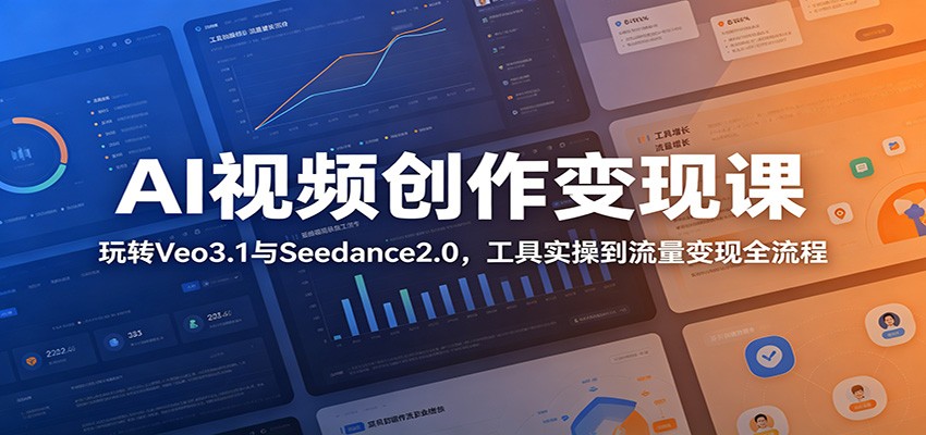 AI视频创作变现课：玩转Veo3.1与Seedance2.0，工具实操到流量变现全流程-hcnxn