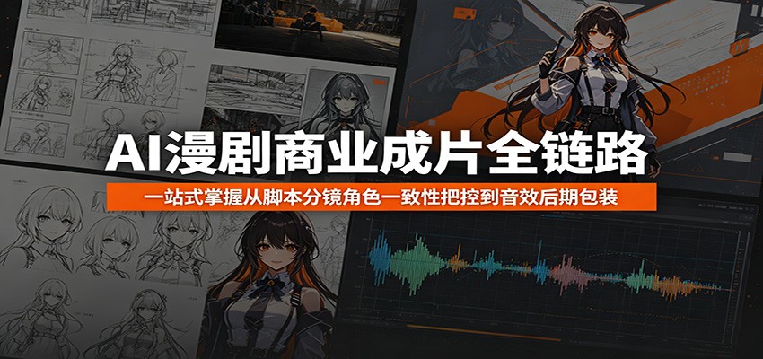 AI漫剧商业成片全链路：一站式掌握从脚本分镜角色一致性把控到音效后期包装-hcnxn