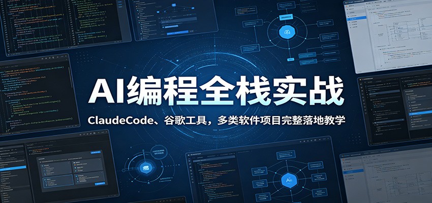 AI编程全栈实战：ClaudeCode、谷歌工具，多类软件项目完整落地教学-hcnxn