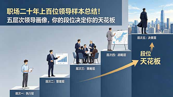 付费文章：职场二十年上百位领导样本总结！五层次领导画像，你的段位决定你的天花板-hcnxn