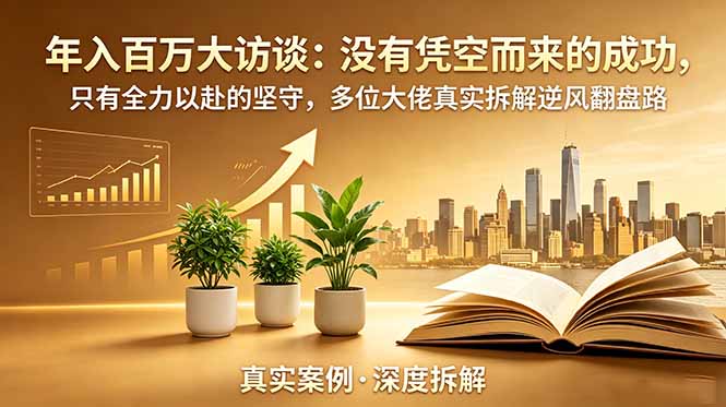 年入百万大访谈-更新：没有凭空而来的成功，只有全力以赴的坚守，多位大佬真实拆解逆风翻盘路-hcnxn