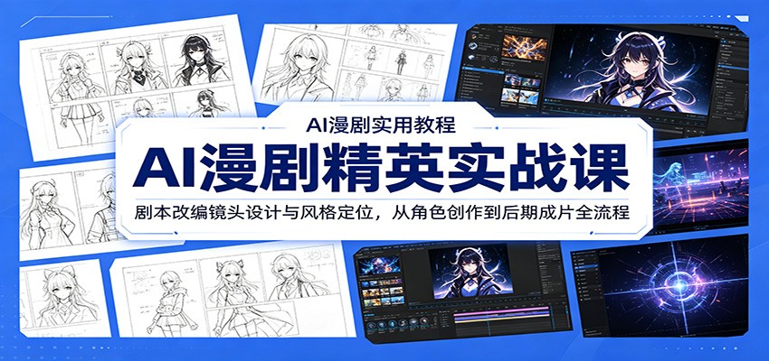 AI漫剧精英实战课：剧本改编镜头设计与风格定位，从角色创作到后期成片全流程-hcnxn