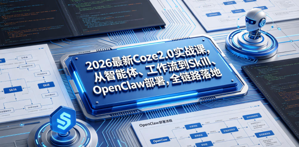 2026最新Coze2.0实战课，从智能体、工作流到Skill、OpenClaw部署，全链路落地-hcnxn
