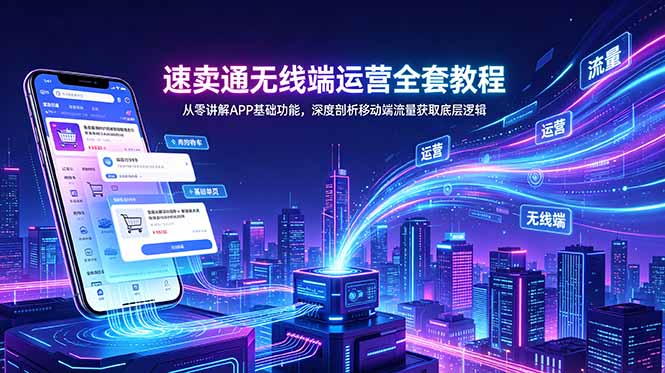 速卖通无线端运营全套教程，从零讲解APP基础功能，深度剖析移动端流量获取底层逻辑-hcnxn