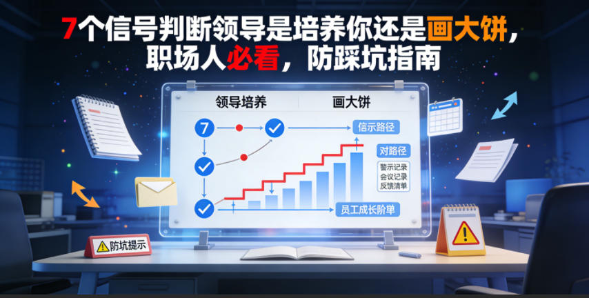 付费文章：7个信号判断领导是培养你还是画大饼，职场人必看，防踩坑指南-hcnxn