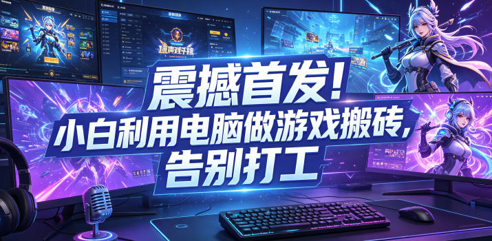 震撼首发！小白利用电脑做游戏搬砖，告别打工【揭秘】-hcnxn