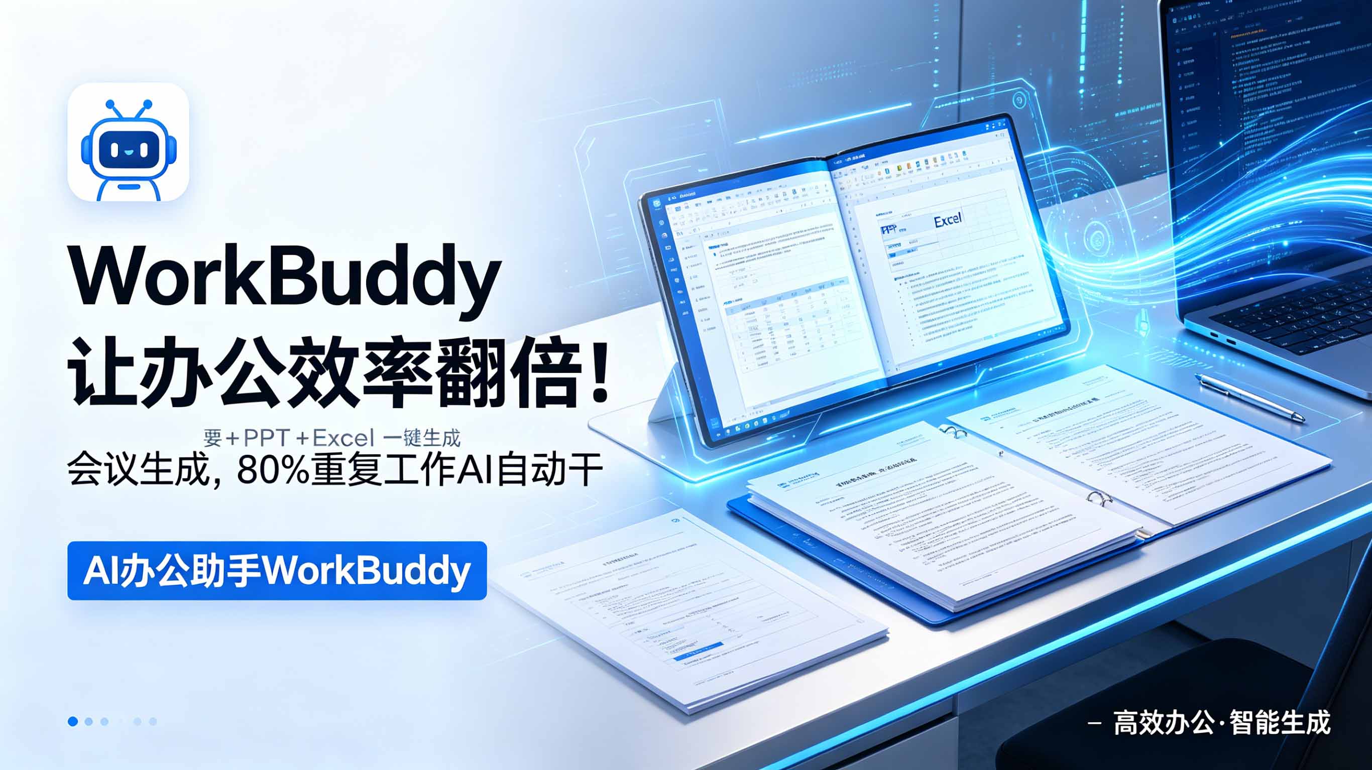 WorkBuddy让办公效率翻倍！会议纪要+PPT+Excel一键生成，80%重复工作AI自动干-hcnxn