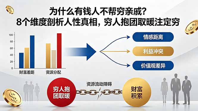 付费文章：为什么有钱人不帮穷亲戚？8个维度剖析人性真相，穷人抱团取暖注定穷-hcnxn