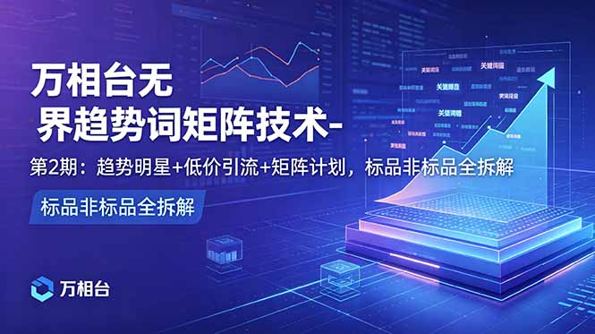 万相台无界趋势词矩阵技术-第2期：趋势明星+低价引流+矩阵计划，标品非标品全拆解-hcnxn