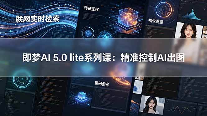 即梦AI 5.0 lite实战课：联网实时检索+特征迁移+指令遵循+示例参考，精准控制AI出图-hcnxn
