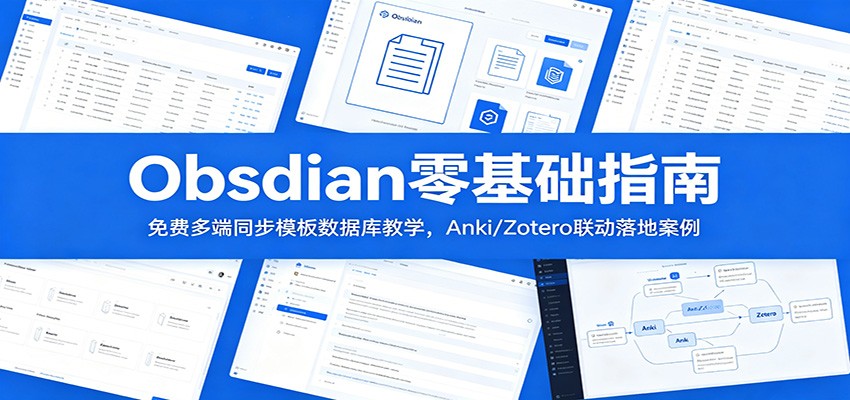 Obsidian零基础指南：免费多端同步模板数据库教学，Anki/Zotero联动落地案例-hcnxn