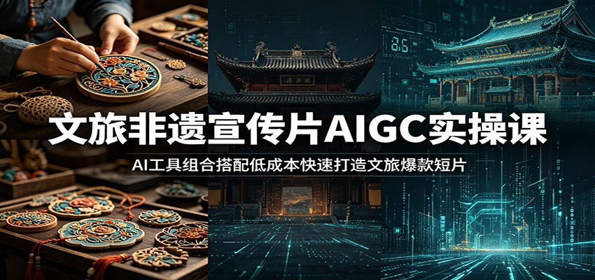 文旅非遗宣传片AIGC实操课：AI工具组合搭配低成本快速打造文旅爆款短片-hcnxn