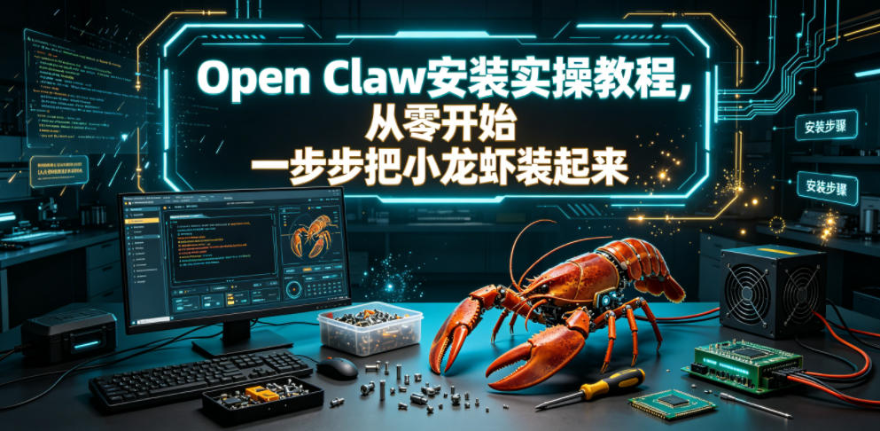 Open Claw安装实操教程，从零开始一步步一步步把小龙虾装起来-hcnxn