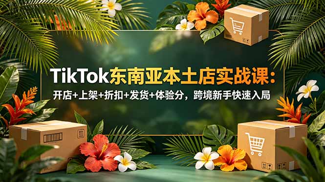 TikTok东南亚本土店实战课：开店+上架+折扣+发货+体验分，跨境新手快速入局-hcnxn