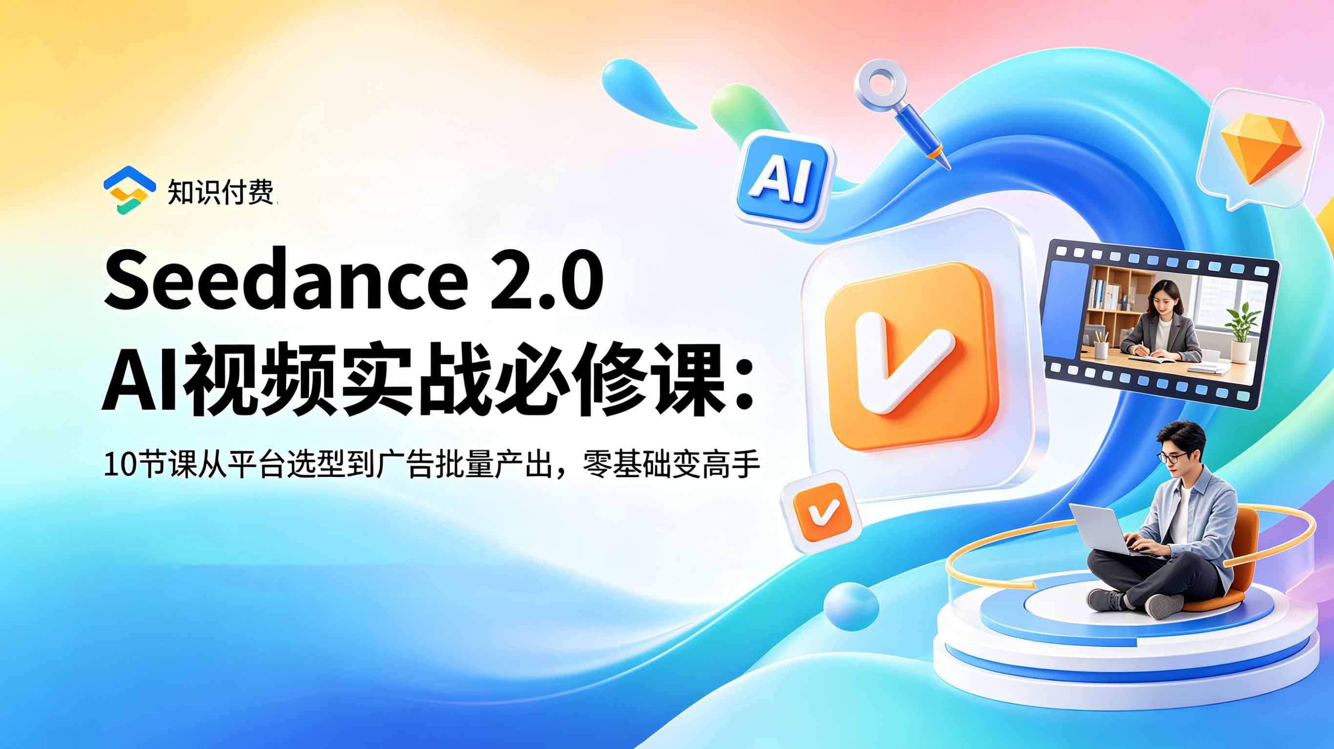 Seedance 2.0 AI视频实战必修课：10节课从平台选型到广告批量产出，零基础变高手-hcnxn