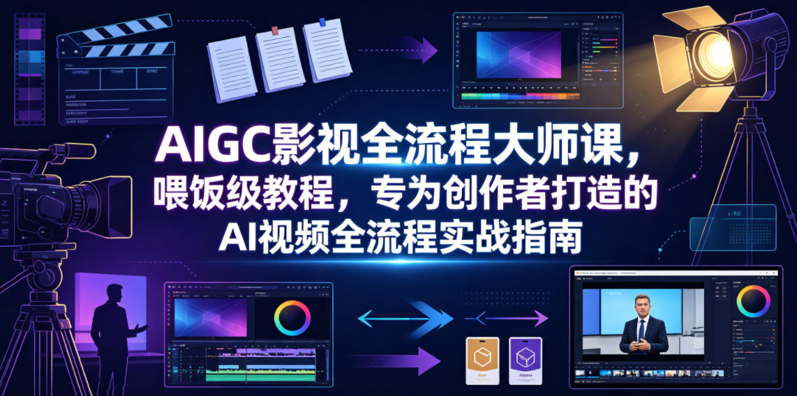 AIGC影视全流程大师课，喂饭级教程，专为创作者打造的AI视频全流程实战指南-hcnxn