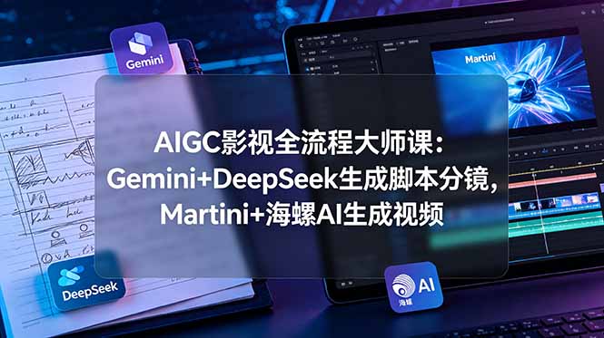 AIGC影视全流程大师课：Gemini+DeepSeek生成脚本分镜，Martini+海螺AI生成视频-hcnxn
