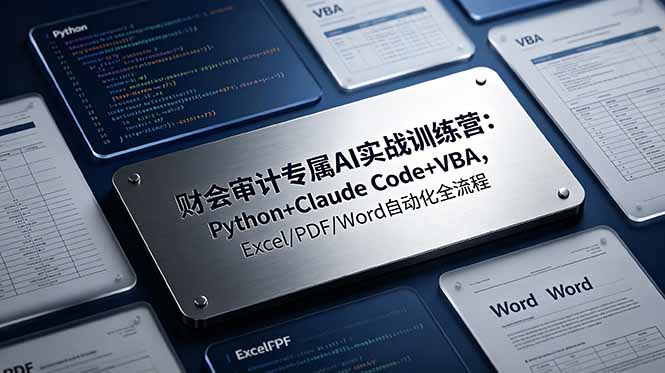 财会审计专属 AI实战训练营：Python+Claude Code+VBA，Excel/PDF/Word自动化全流程-hcnxn