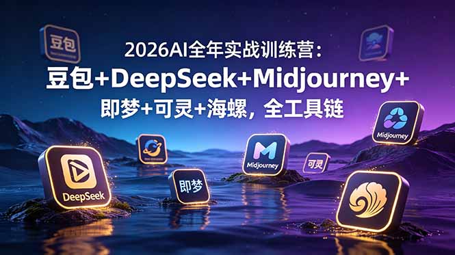 2026AI全年实战训练营：豆包+DeepSeek+Midjourney+即梦+可灵+海螺，全工具链-hcnxn