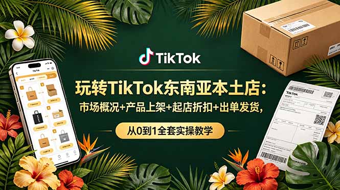 玩转TikTok东南亚本土店：市场概况+产品上架+起店折扣+出单发货，从0到1全套实操教学-hcnxn