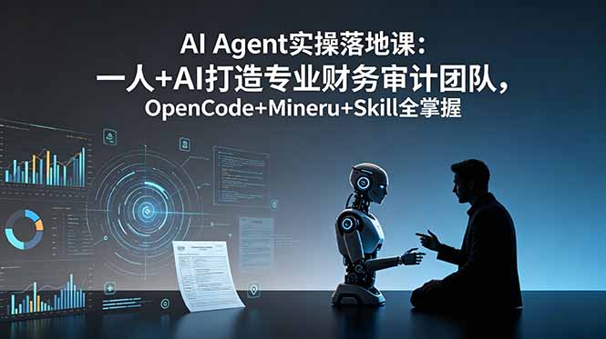 AI Agent实操落地课：一人+AI打造专业财务审计团队，OpenCode+Mineru+Skill全掌握-hcnxn