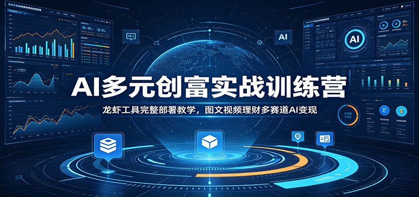 AI多元创富实战训练营：龙虾工具完整部署教学，图文视频理财多赛道AI变现-hcnxn
