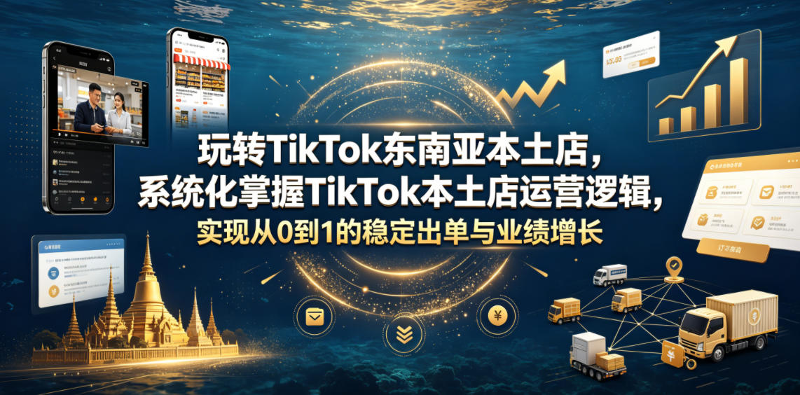 玩转TikTok东南亚本土店，系统化掌握TikTok本土店运营逻辑，实现从0到1的稳定出单与业绩增长-hcnxn