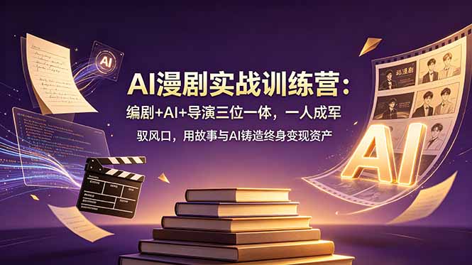 AI漫剧实战训练营：编剧+AI+导演三位一体，一人成军 驭风口，用故事与AI铸造终身变现资产-hcnxn