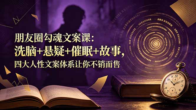 朋友圈勾魂文案课：洗脑+悬疑+催眠+故事，四大人性文案体系让你不销而售-hcnxn