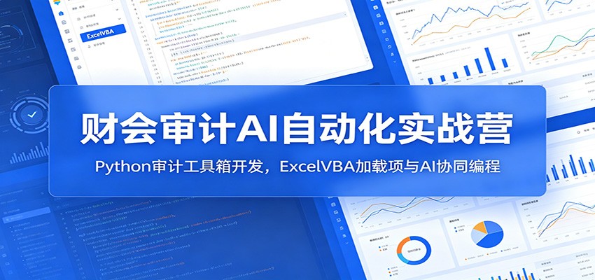 财会审计AI自动化实战营：Python审计工具箱开发，ExcelVBA加载项与AI协同编程-hcnxn
